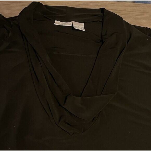 Worthington Blouse Women's 2X Stretch Cowl Neck W/ Modesty Panel Short Sleeve - Picture 5 of 9